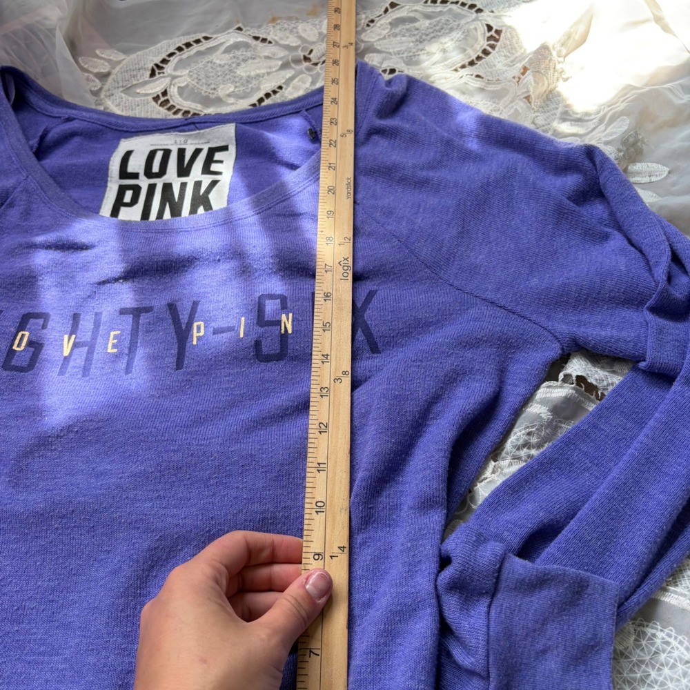 Y2K 2012 Victorias Secret PINK Eighty-Six Graphic Sweatshirt Purple L Pullover - Picture 5 of 7